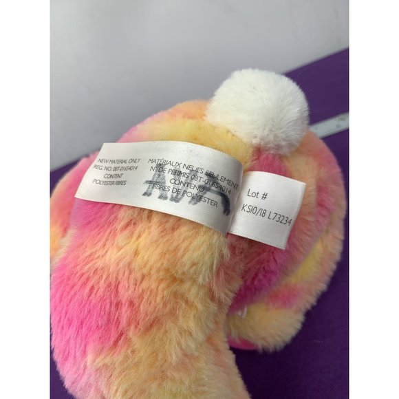 2019 Animal Adventures Bunny Tie-dyed Pastel Pink Accents, 11 Inch Sitting Child - Picture 6 of 10